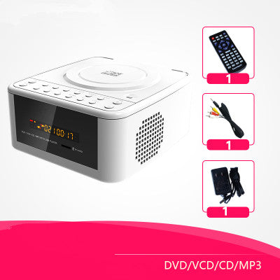 Portable DVD player home CD usb U disk TF card MP3 repeater speakers VCD machine audio Aux input interface clock control speaker No Bluetooth - Tophatter Daily Deals