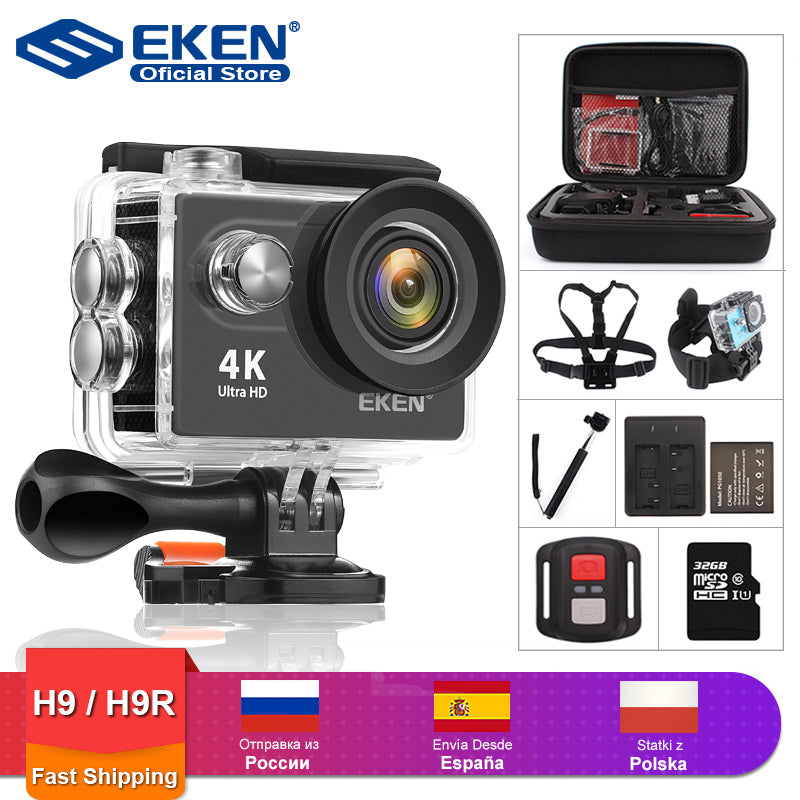 EKEN H9R / H9 Action Camera Ultra HD 4K / 30fps WiFi 2.0" 170D Underwater Waterproof Helmet Video Recording Cameras Sport Cam - Tophatter Daily Deals