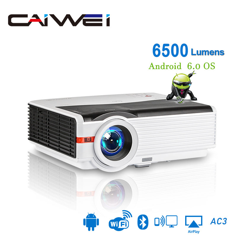 Caiwei A9/A9AB Smart Android 6.0 WiFi LED 1080p Projector Home Cinema 6500 Lumens Full HD Video Mobile Beamer For Smartphone TV - Tophatter Daily Deals