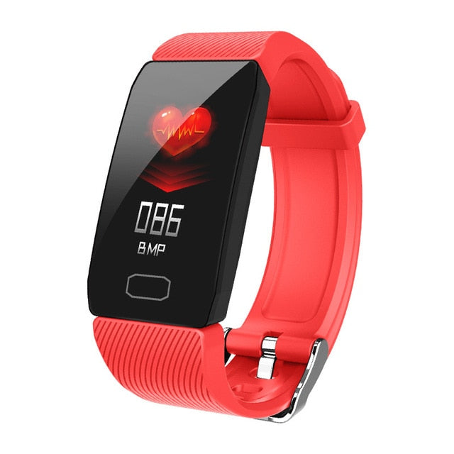 1.14 Smart Band Weather Display Blood Pressure Heart Rate Monitor Fitness Tracker Smart Watch Bracelet Waterproof Men Women Kids Red - Tophatter Daily Deals