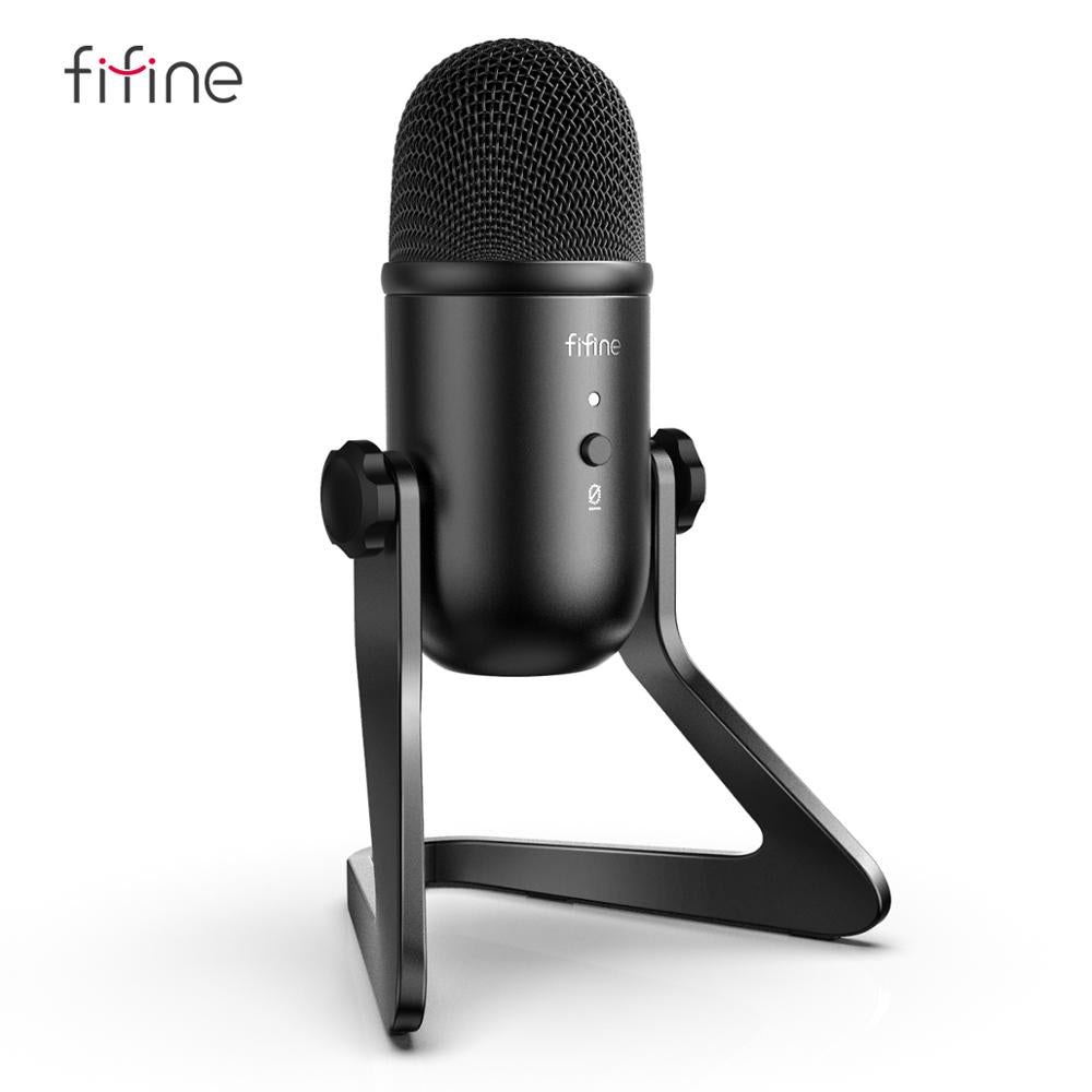 FIFINE USB Microphone for Recording/Streaming/Gaming,professional microphone for PC,Mic Headphone Output&Volume Control-K678 - Tophatter Daily Deals