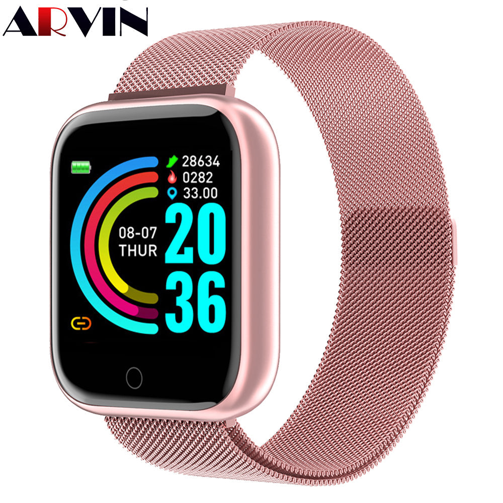 2020 Steel Smart Watch men Heart Rate Blood Pressure Waterproof Sports Women Smartwatch Fitness Tracker For IOS Android iPhone - Tophatter Daily Deals