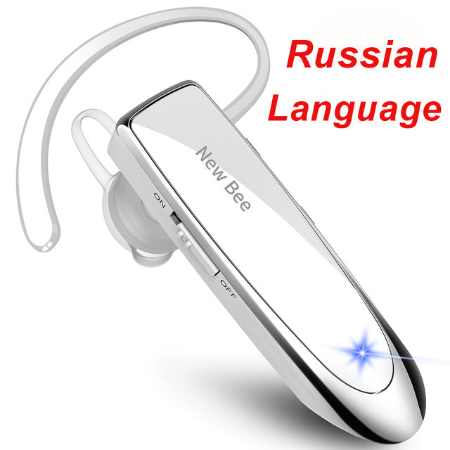 New Bee Original Bluetooth Headset V5.0 Business Earphone Handsfree Headset 24Hrs Talking Driving Headphones with Mic for Phones RU White No bag - Tophatter Daily Deals
