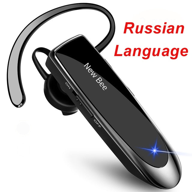 New Bee Original Bluetooth Headset V5.0 Business Earphone Handsfree Headset 24Hrs Talking Driving Headphones with Mic for Phones RU Black No bag - Tophatter Daily Deals