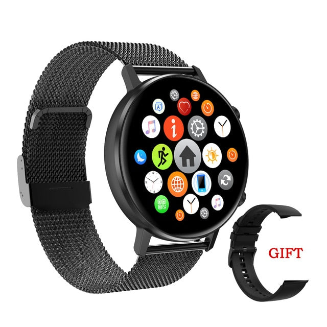 Smart Watch Women DT96 Smartwatch 360*360 Multi-sports Fitness Tracker Heart Rate Monitor Blood Pressure Oxygen VS DT88 SG2 S20 Black With original box - Tophatter Daily Deals