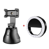 Apai Genie 360 Rotation Face tracking Selfie Stick Tripod Object Tracking Holder Camera Gimbal for Photo Vlog Live Video Record Black with light - Tophatter Daily Deals