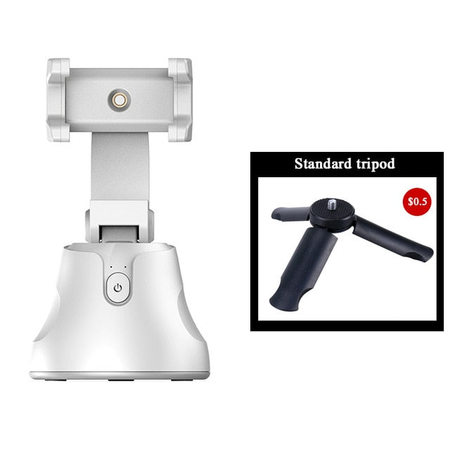 Apai Genie 360 Rotation Face tracking Selfie Stick Tripod Object Tracking Holder Camera Gimbal for Photo Vlog Live Video Record White with Tripod - Tophatter Daily Deals