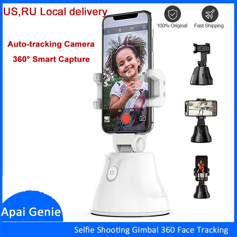 Apai Genie 360 Rotation Face tracking Selfie Stick Tripod Object Tracking Holder Camera Gimbal for Photo Vlog Live Video Record - Tophatter Daily Deals