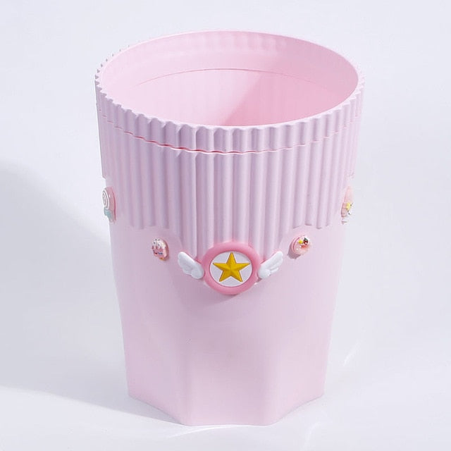 Cardcaptor Sakura Pink Wastepaper Basket Bin Trashcan Large Sakura Anime - Tophatter Daily Deals