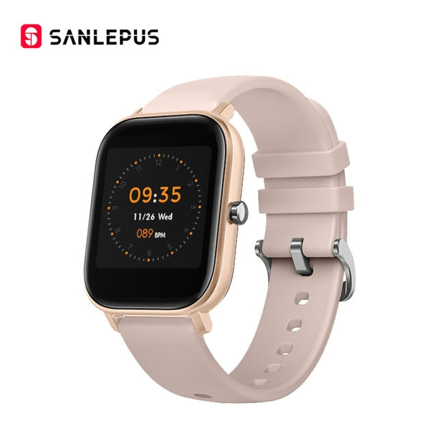 2020 SANLEPUS Smart Watch Sport Heart Rate Monitor Waterproof Watches Men Women Bluetooth Smart Band For Android iOS Xiaomi Gold - Tophatter Daily Deals
