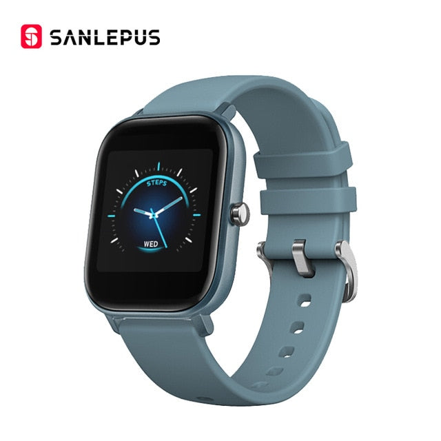 2020 SANLEPUS Smart Watch Sport Heart Rate Monitor Waterproof Watches Men Women Bluetooth Smart Band For Android iOS Xiaomi Blue - Tophatter Daily Deals