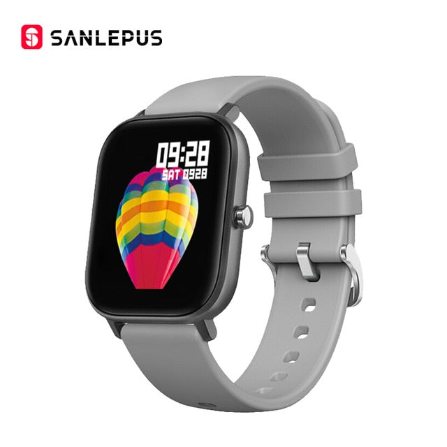 2020 SANLEPUS Smart Watch Sport Heart Rate Monitor Waterproof Watches Men Women Bluetooth Smart Band For Android iOS Xiaomi Grey - Tophatter Daily Deals