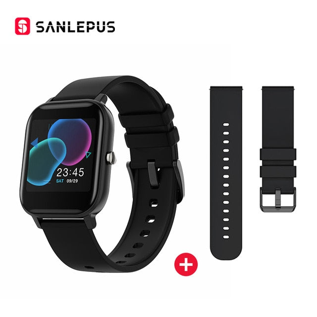 2020 SANLEPUS Smart Watch Sport Heart Rate Monitor Waterproof Watches Men Women Bluetooth Smart Band For Android iOS Xiaomi Black with 1 strap 4 - Tophatter Daily Deals