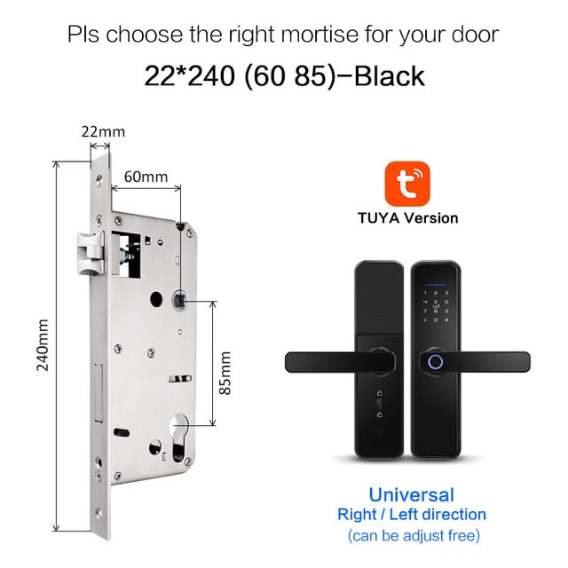 New X5 Waterproof Tuya Biometric Fingerprint Lock, Security Intelligent Smart Lock With WiFi APP Password RFID Door Lock 6085 - Tophatter Daily Deals