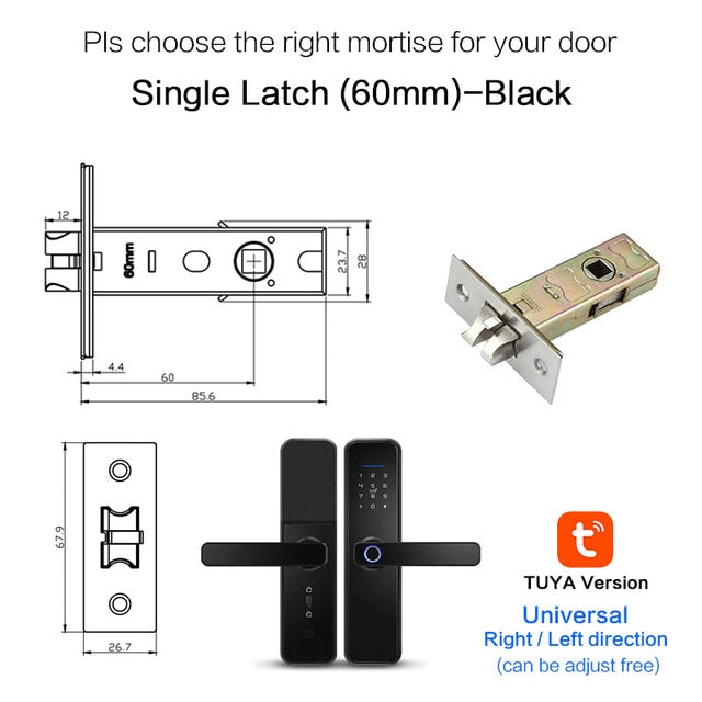 New X5 Waterproof Tuya Biometric Fingerprint Lock, Security Intelligent Smart Lock With WiFi APP Password RFID Door Lock 60 latch - Tophatter Daily Deals
