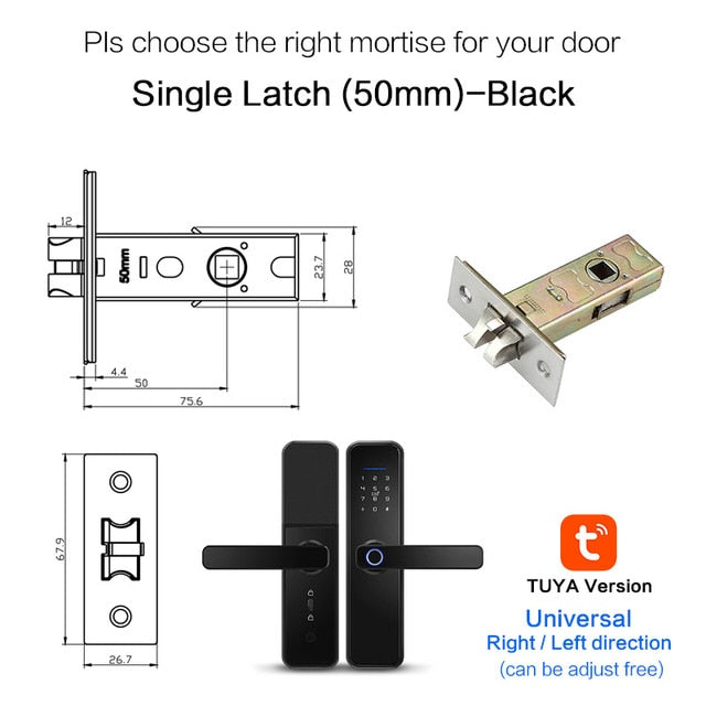 New X5 Waterproof Tuya Biometric Fingerprint Lock, Security Intelligent Smart Lock With WiFi APP Password RFID Door Lock 50latch - Tophatter Daily Deals