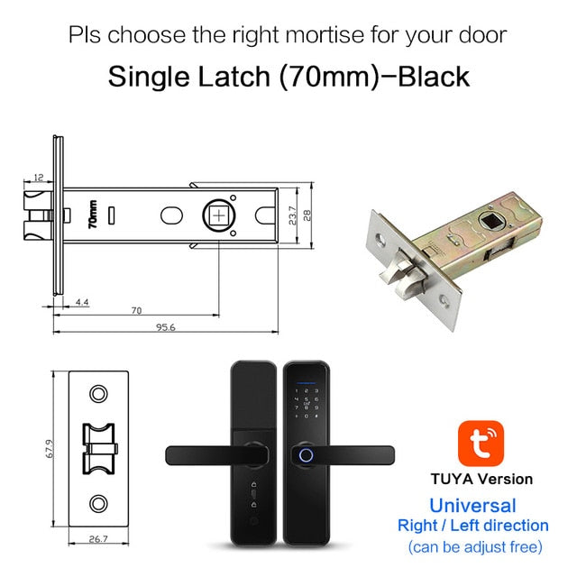 New X5 Waterproof Tuya Biometric Fingerprint Lock, Security Intelligent Smart Lock With WiFi APP Password RFID Door Lock 70 latch - Tophatter Daily Deals