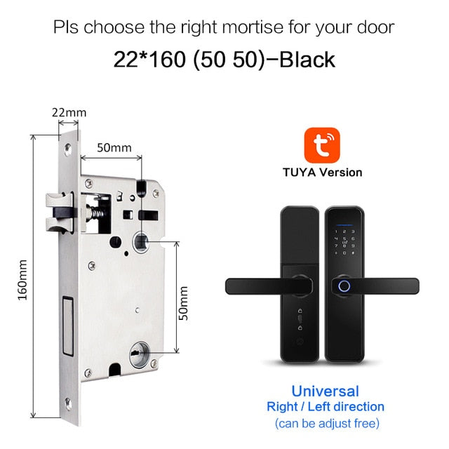 New X5 Waterproof Tuya Biometric Fingerprint Lock, Security Intelligent Smart Lock With WiFi APP Password RFID Door Lock 160 5050 - Tophatter Daily Deals