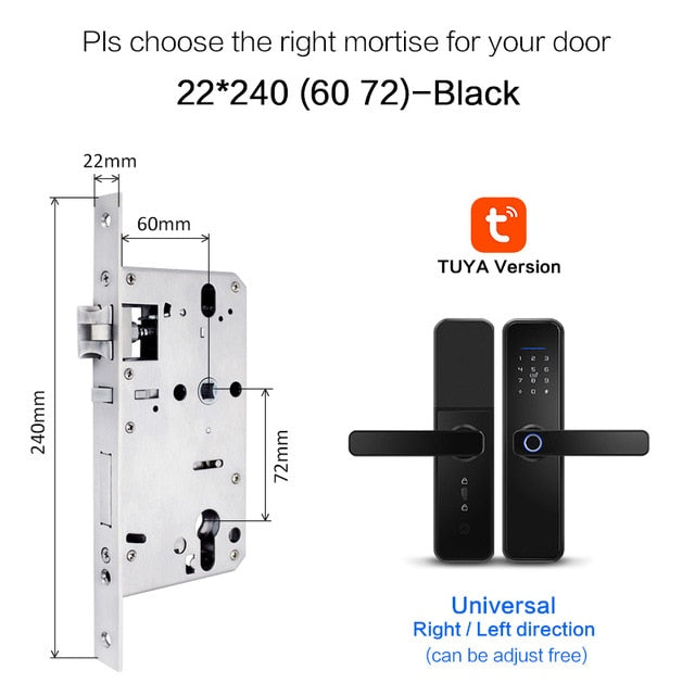 New X5 Waterproof Tuya Biometric Fingerprint Lock, Security Intelligent Smart Lock With WiFi APP Password RFID Door Lock 6072 - Tophatter Daily Deals