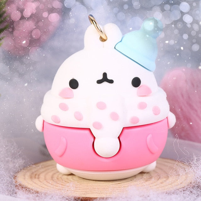 Molang Rabbit Korean Cartoon Keychain Cute And Exquisite Pvc Cartoon Doll Key Chain Hanging Decoration Keyring Accessories Green Animals - Tophatter Daily Deals
