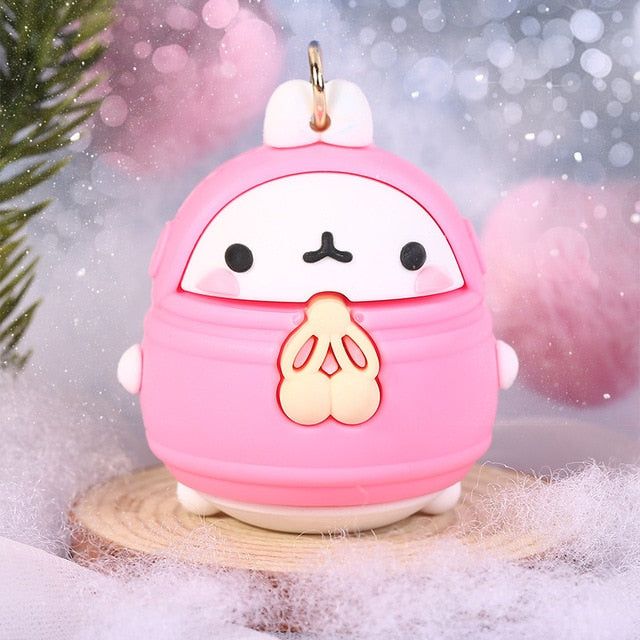 Molang Rabbit Korean Cartoon Keychain Cute And Exquisite Pvc Cartoon Doll Key Chain Hanging Decoration Keyring Accessories Blue Animals - Tophatter Daily Deals