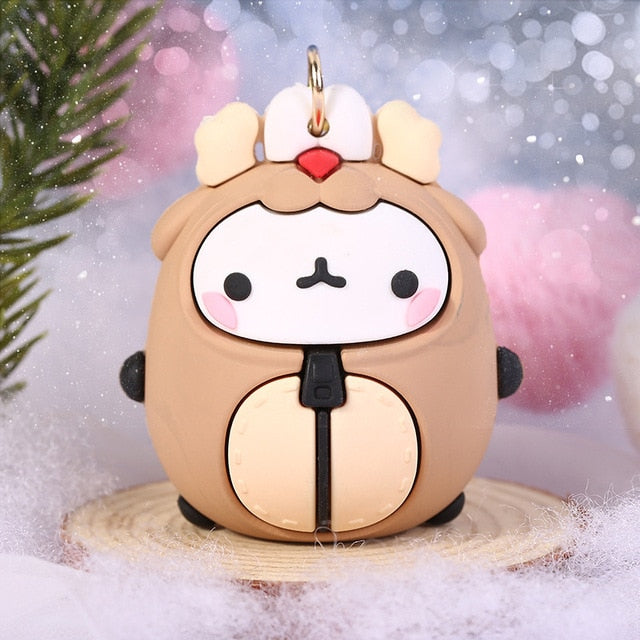 Molang Rabbit Korean Cartoon Keychain Cute And Exquisite Pvc Cartoon Doll Key Chain Hanging Decoration Keyring Accessories Yellow Animals - Tophatter Daily Deals