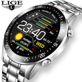 LIGE 2020 fashion Full circle touch screen Mens Smart Watches IP68 Waterproof Sports Fitness Watch Luxury Smart Watch for men - Tophatter Daily Deals