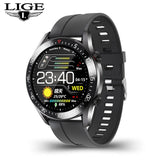 LIGE 2020 fashion Full circle touch screen Mens Smart Watches IP68 Waterproof Sports Fitness Watch Luxury Smart Watch for men Black - Tophatter Daily Deals