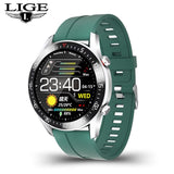 LIGE 2020 fashion Full circle touch screen Mens Smart Watches IP68 Waterproof Sports Fitness Watch Luxury Smart Watch for men Light blue - Tophatter Daily Deals