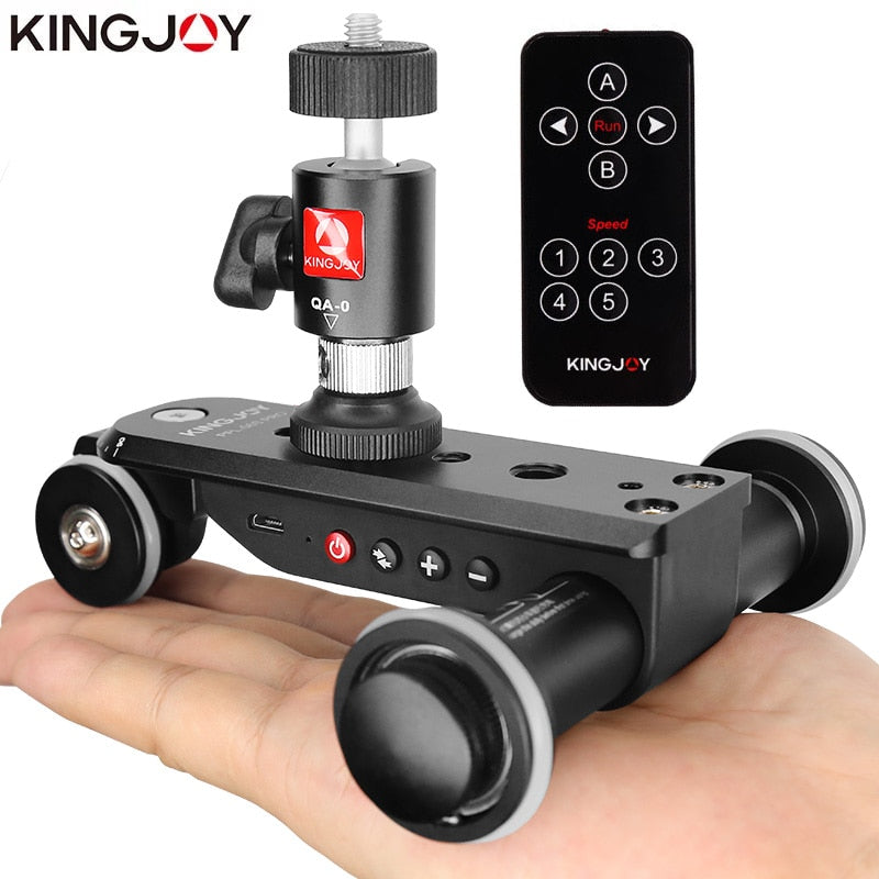 KINGJOY PPL-06SPRO Camera Slider Dolly Car Rail Systems Time Lapse Electric Motorized Dolly Car For Camera Phone Camcorder Dslr - Tophatter Daily Deals