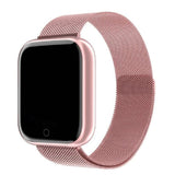 New I5 Women Waterproof Smart Watch P70 P68 Bluetooth Smartwatch For Apple IPhone Xiaomi Heart Rate Monitor Fitness Tracker D20 Pink Steel - Tophatter Daily Deals