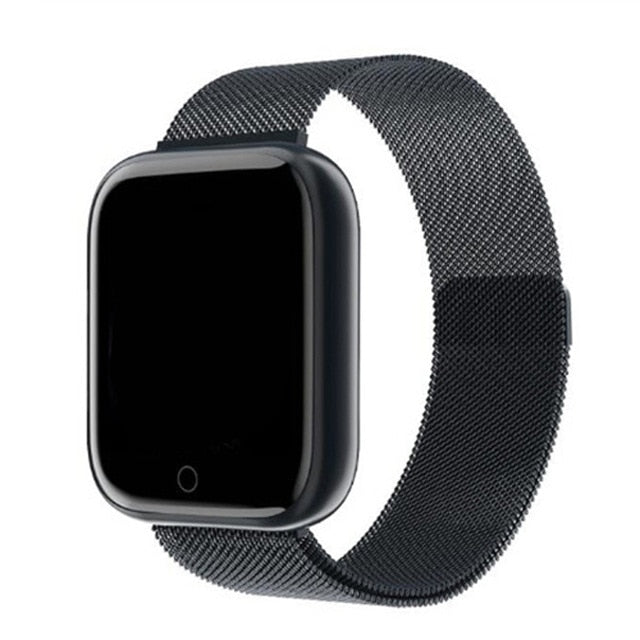 New I5 Women Waterproof Smart Watch P70 P68 Bluetooth Smartwatch For Apple IPhone Xiaomi Heart Rate Monitor Fitness Tracker D20 Black Steel - Tophatter Daily Deals