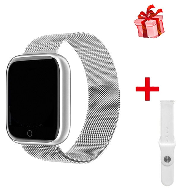 New I5 Women Waterproof Smart Watch P70 P68 Bluetooth Smartwatch For Apple IPhone Xiaomi Heart Rate Monitor Fitness Tracker D20 WH Steel WH Silica - Tophatter Daily Deals