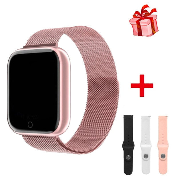New I5 Women Waterproof Smart Watch P70 P68 Bluetooth Smartwatch For Apple IPhone Xiaomi Heart Rate Monitor Fitness Tracker D20 PI Steel 3 Strap - Tophatter Daily Deals
