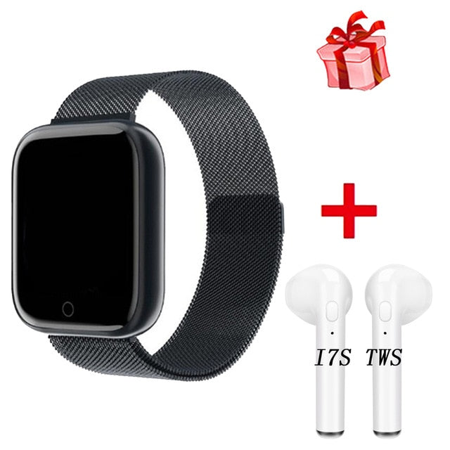 New I5 Women Waterproof Smart Watch P70 P68 Bluetooth Smartwatch For Apple IPhone Xiaomi Heart Rate Monitor Fitness Tracker D20 BK Steel Add i7s - Tophatter Daily Deals