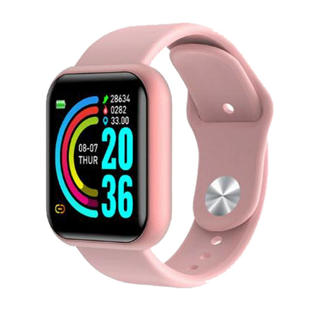 New I5 Women Waterproof Smart Watch P70 P68 Bluetooth Smartwatch For Apple IPhone Xiaomi Heart Rate Monitor Fitness Tracker D20 i5 plus Pink - Tophatter Daily Deals