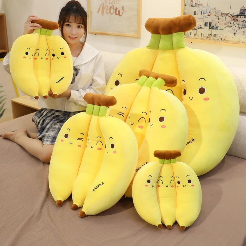 Bunch of Bananas Kawaii Plush Toy Food - Tophatter Daily Deals