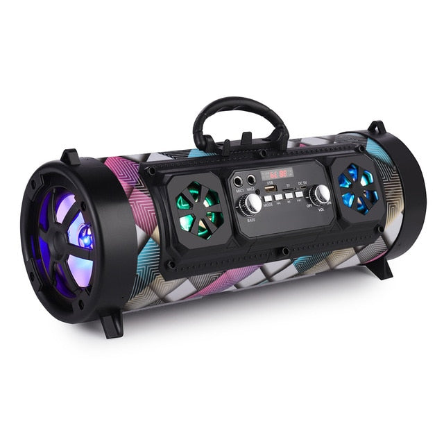16W Portable Column Bluetooth Speaker Move KTV 3D Sound System Sound Bar Subwoofer Music Wireless Speaker FM Radio USB Colorful - Tophatter Daily Deals