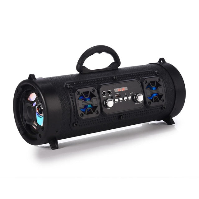 16W Portable Column Bluetooth Speaker Move KTV 3D Sound System Sound Bar Subwoofer Music Wireless Speaker FM Radio USB Black - Tophatter Daily Deals