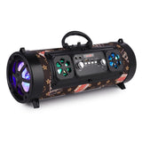 16W Portable Column Bluetooth Speaker Move KTV 3D Sound System Sound Bar Subwoofer Music Wireless Speaker FM Radio USB Brown - Tophatter Daily Deals