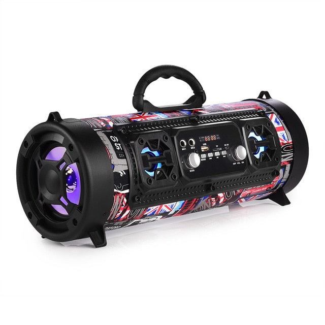 16W Portable Column Bluetooth Speaker Move KTV 3D Sound System Sound Bar Subwoofer Music Wireless Speaker FM Radio USB British style - Tophatter Daily Deals
