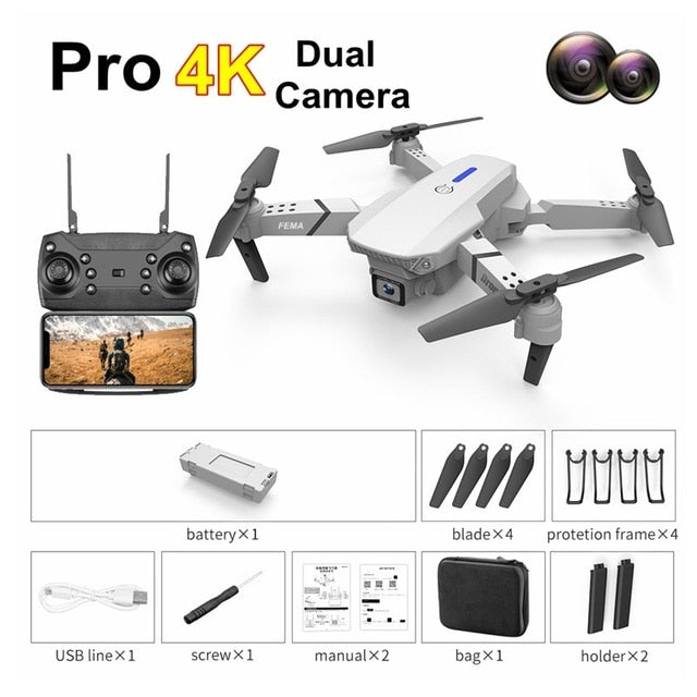 FEMA E525 E525S GPS Drone with 4K / 1080P 5G Wifi FPV HD Wide Angle Camera Foldable Mini Dron RC Quadcopter Follow Me VS E520S No GPS P 4K 1B White China - Tophatter Daily Deals