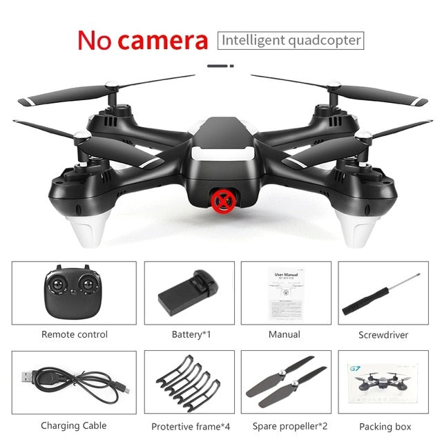G7 Fpv Drones With Cameras HD 1080P RC Quadcopter Wifi Drone Live Camera Video Dron 20 Minutes Battery Life Altitude Hold Drones No Camera Black - Tophatter Daily Deals