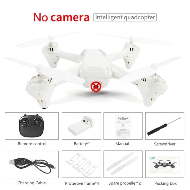 G7 Fpv Drones With Cameras HD 1080P RC Quadcopter Wifi Drone Live Camera Video Dron 20 Minutes Battery Life Altitude Hold Drones No Camera White - Tophatter Daily Deals