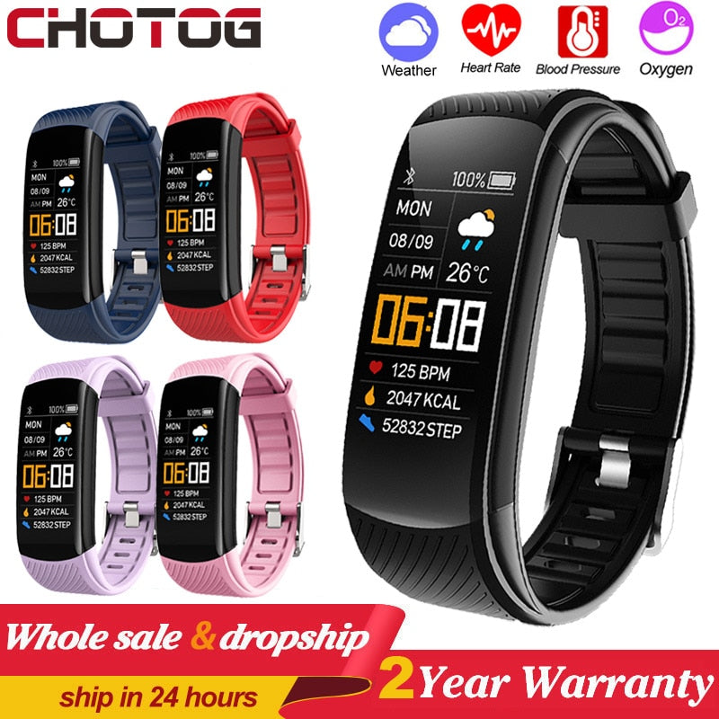 Fitness Bracelet Ip67 Waterproof Sport Fitness Tracker Blood Pressure Heart Rate Pedometer Smart Band Watch For Android IOS - Tophatter Daily Deals