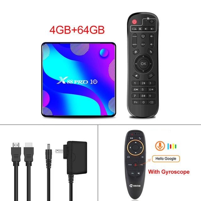 2020 Smart TV Box Android 10 X88 PRO 10 Max 4GB 64GB TVBOX Rockchip RK3318 4K 60fps USB3.0 Google PlayStore Youtube Set top Box 4GB 64GB G10 RC - Tophatter Daily Deals