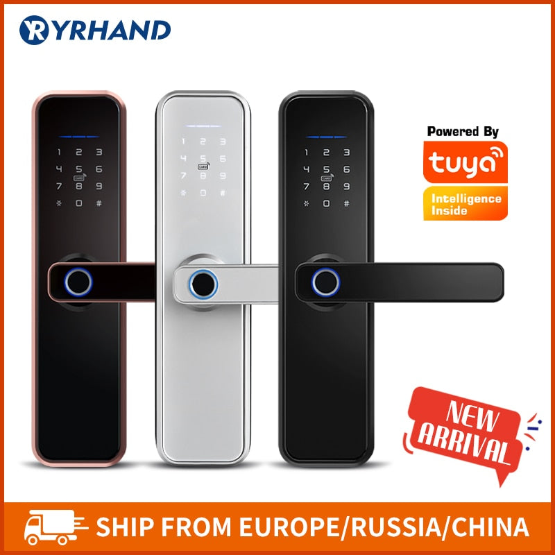New X5 Waterproof Tuya Biometric Fingerprint Lock, Security Intelligent Smart Lock With WiFi APP Password RFID Door Lock - Tophatter Daily Deals