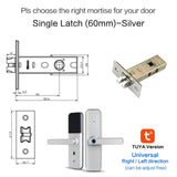 New X5 Waterproof Tuya Biometric Fingerprint Lock, Security Intelligent Smart Lock With WiFi APP Password RFID Door Lock silver 60 - Tophatter Daily Deals