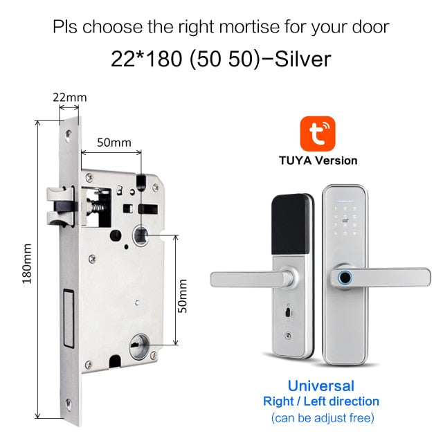 New X5 Waterproof Tuya Biometric Fingerprint Lock, Security Intelligent Smart Lock With WiFi APP Password RFID Door Lock silver 1805050 - Tophatter Daily Deals