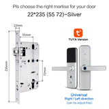 New X5 Waterproof Tuya Biometric Fingerprint Lock, Security Intelligent Smart Lock With WiFi APP Password RFID Door Lock silver 5572 - Tophatter Daily Deals